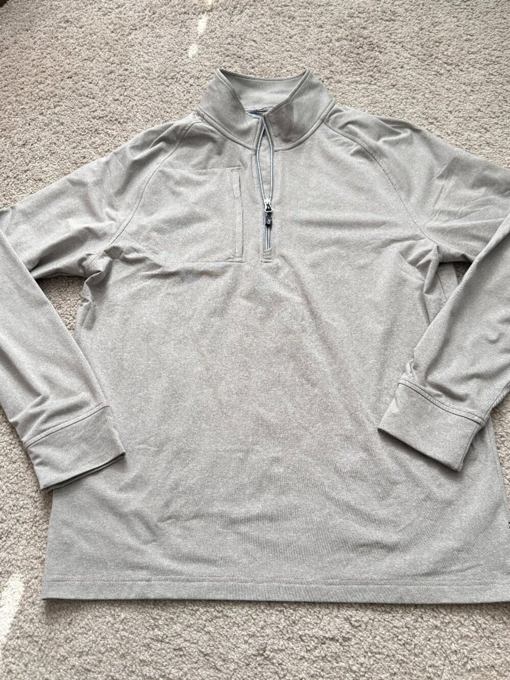 Cutter & Buck Mens M Gray Quarter Zip Pullover Golfcore Quiet Luxury Sport 4554